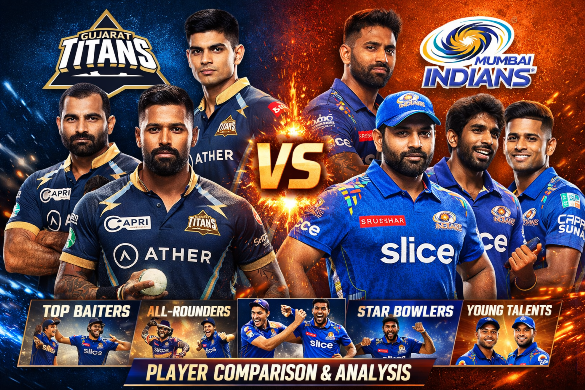 Gujarat Titans vs Mumbai Indians Players Complete Team Comparison & Analysis