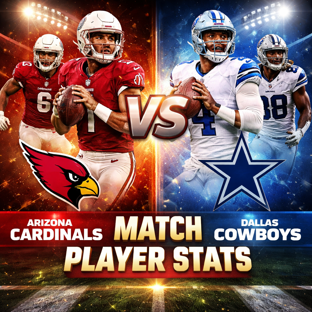arizona cardinals vs dallas cowboys match player stats