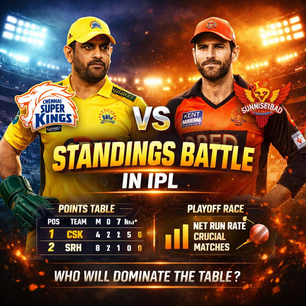 Chennai Super Kings vs Sunrisers Hyderabad Standings