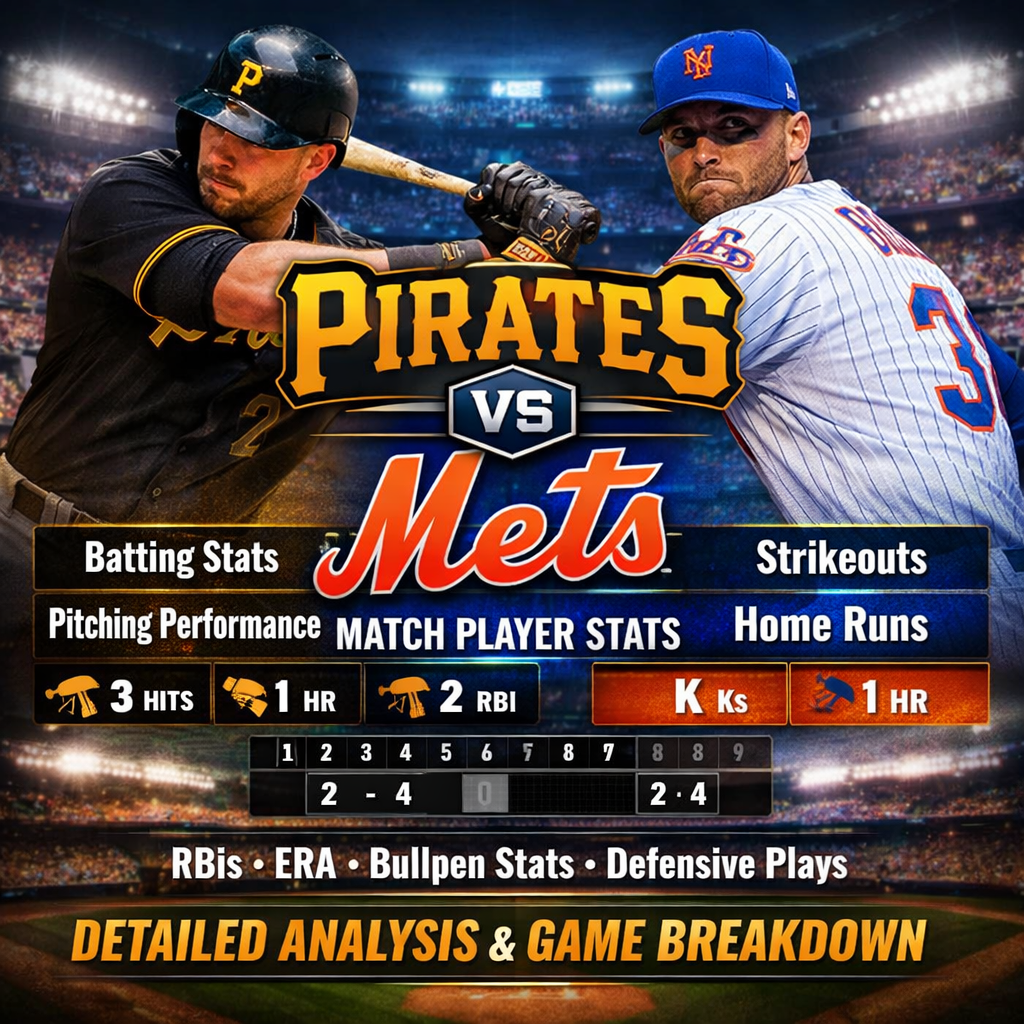 pittsburgh pirates vs mets match player stats