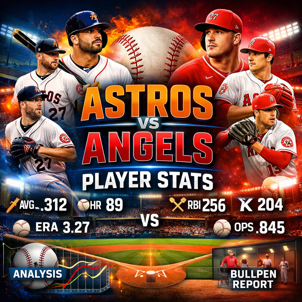 houston astros vs los angeles angels match player stats