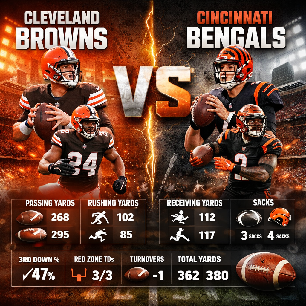 Cleveland Browns vs Cincinnati Bengals Match Player Stats