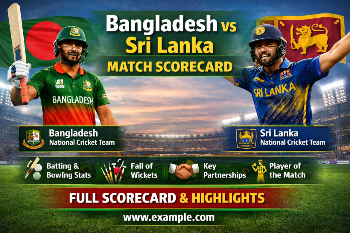Bangladesh National Cricket Team vs Sri Lanka National Cricket Team Match Scorecard – Complete Overview