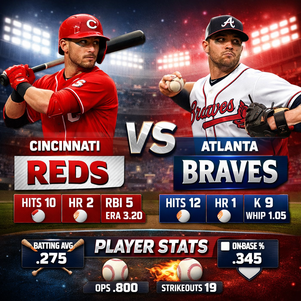 Cincinnati Reds vs Atlanta Braves Match Player Stats Overview