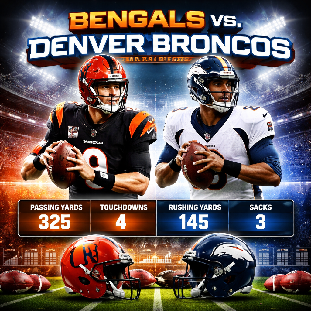bengals vs denver broncos match player stats