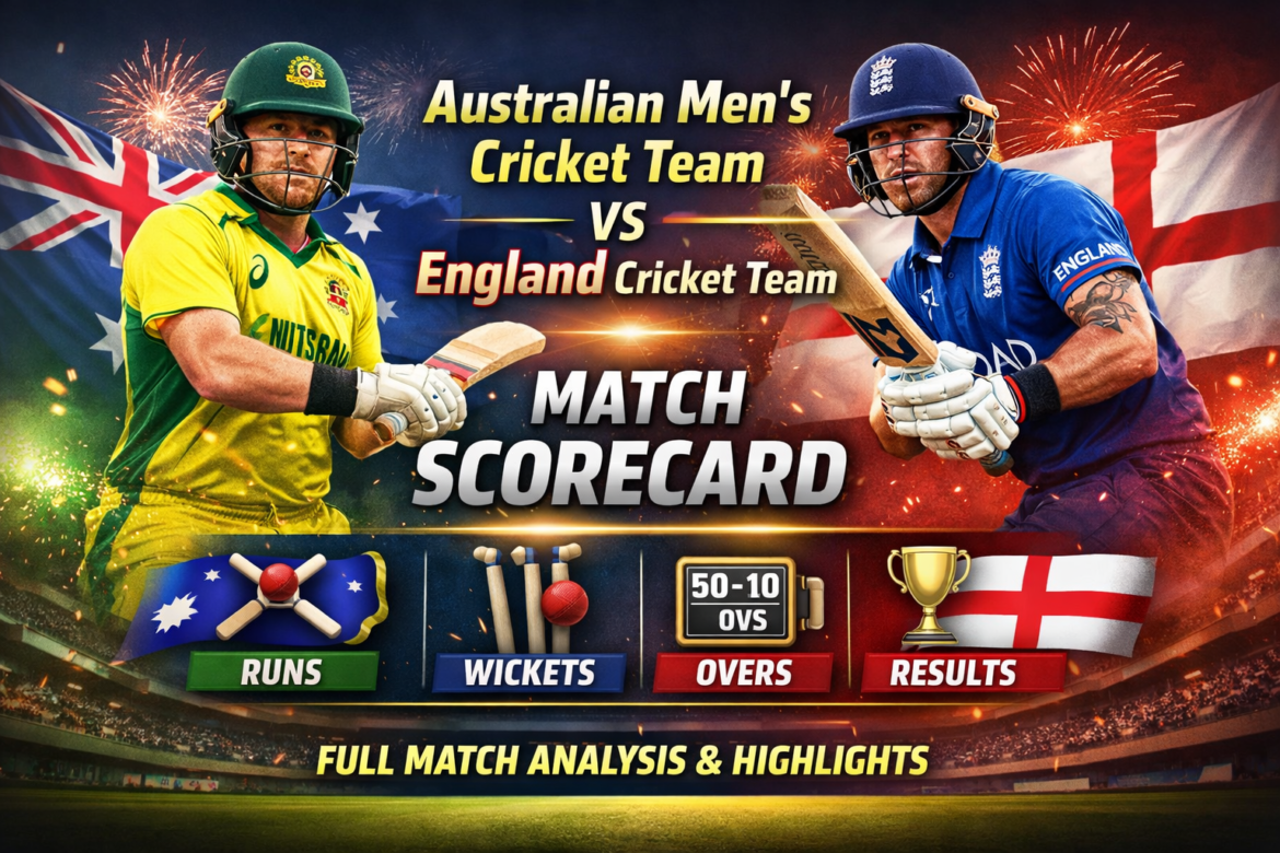 Australian Men’s Cricket Team vs England Cricket Team Match Scorecard