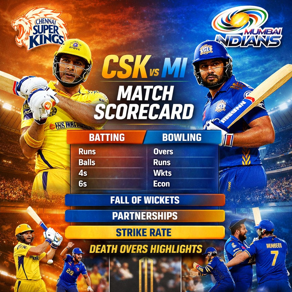 Chennai Super Kings vs Mumbai Indians Match Scorecard Overview