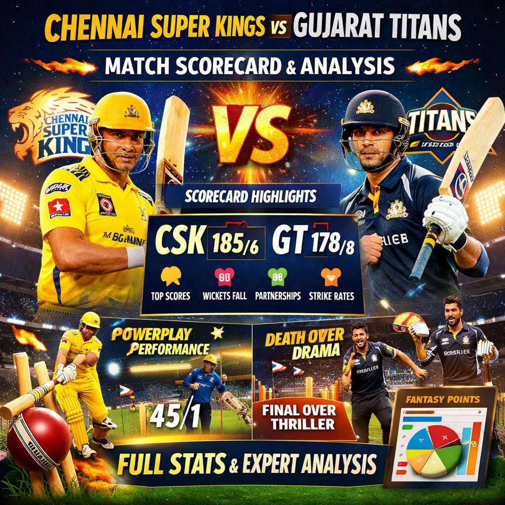 Chennai Super Kings vs Gujarat Titans Match Scorecard Overview