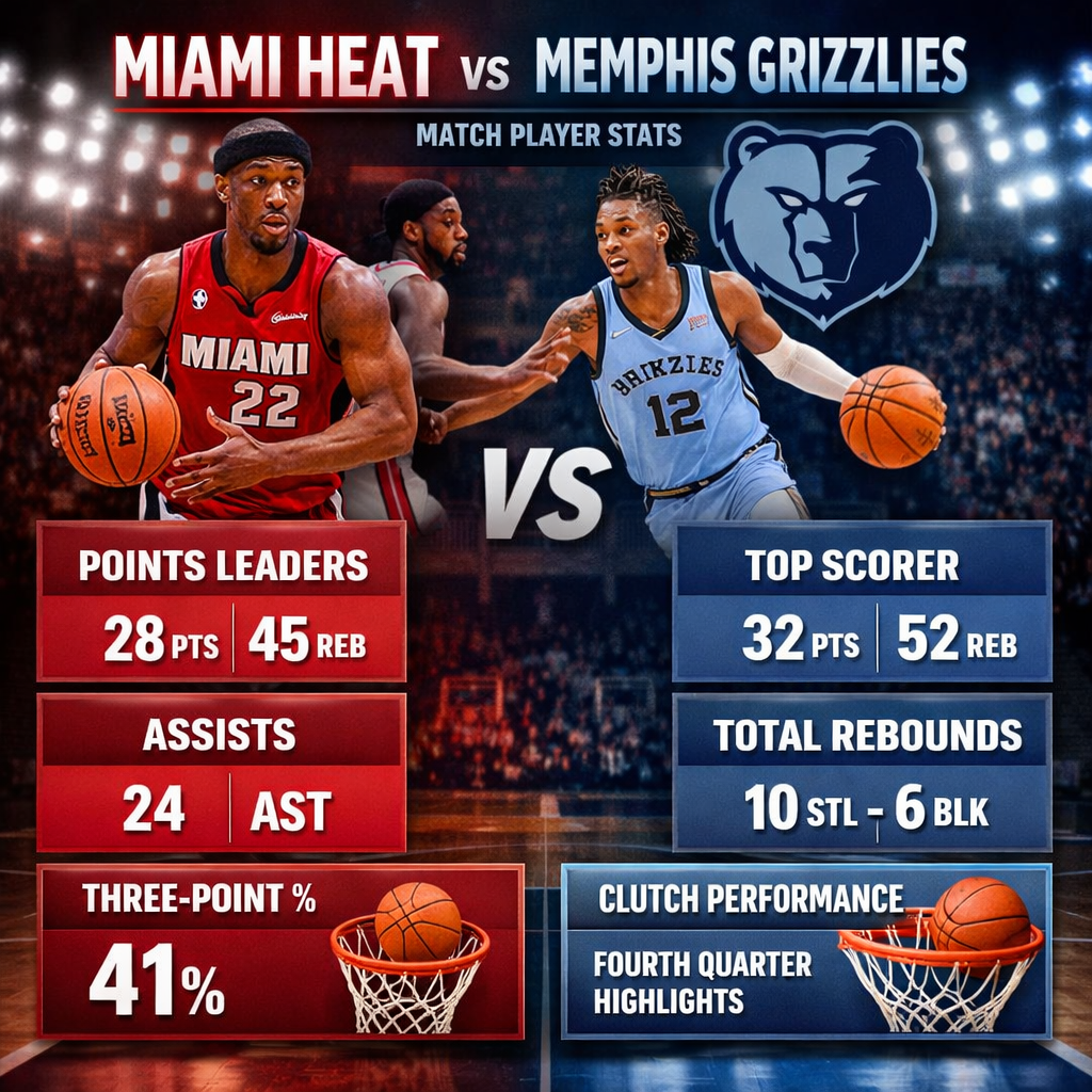 Miami Heat vs Memphis Grizzlies Match Player Stats